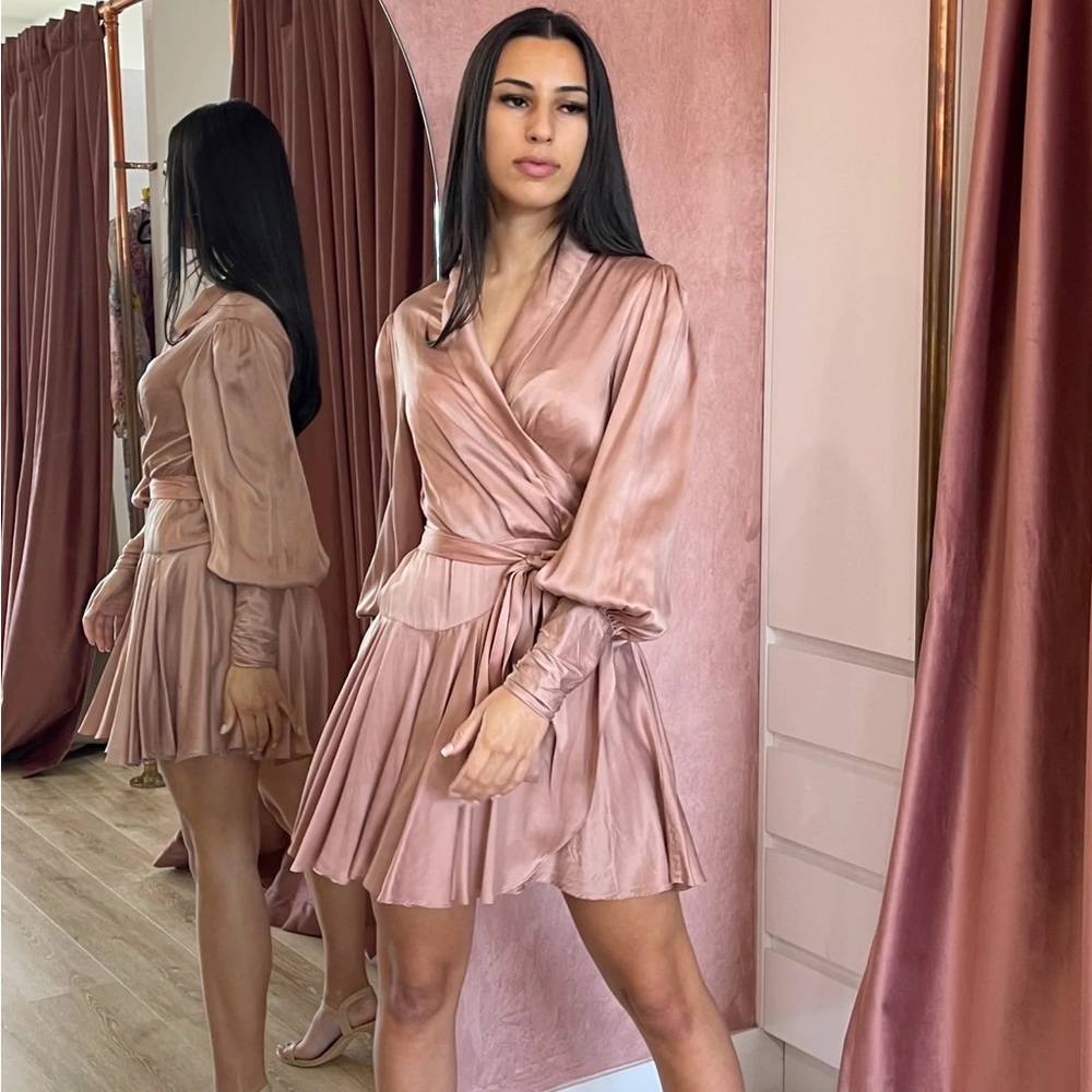 BNWOT! ZIMMERMANN Silk Wrap Mini Dress (Lipstick) - Size 1